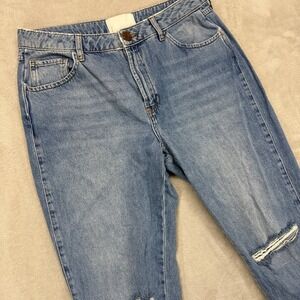 One Teaspoon Jeans Womens 28 Truckers Light Wash Distressed High Rise Frayed Hem